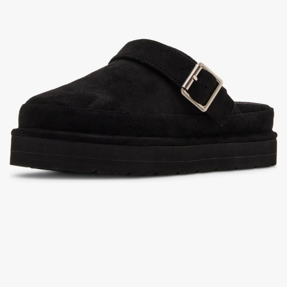 Woman's Madden Girl Black Buckle Slip-Ons - Picture 4 of 4